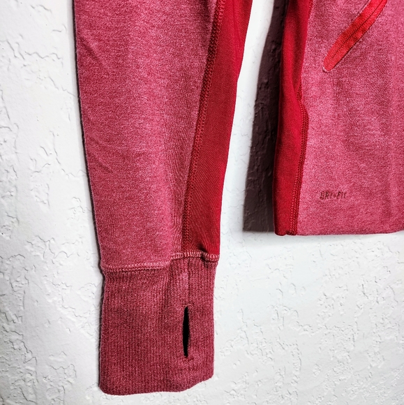 Nike Women's Red Full Zip Dri-Fit Long Sleeve Jacket Sz M Running/Track Athletic - Picture 4 of 10
